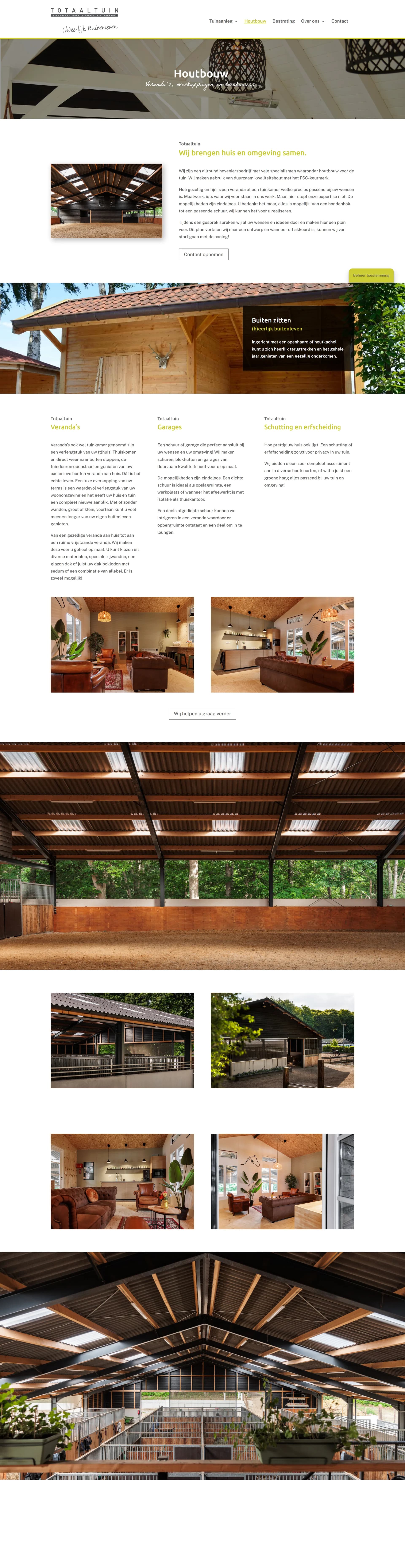 Totaaltuin timber construction page screenshot